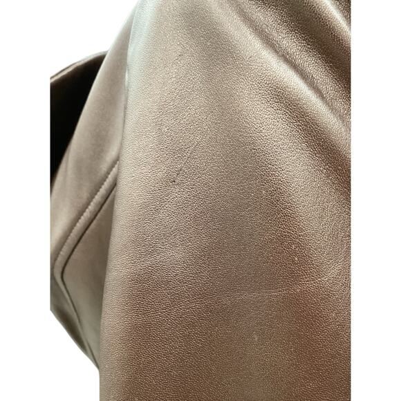 Vintage Cache Jacket Women’s Size S 100% Lamb Leather Metallic Hue Brown - Picture 6 of 6